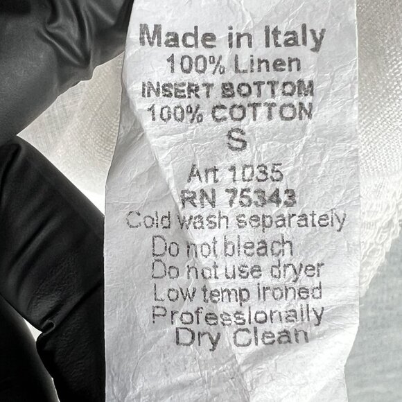 Terzo Millennio Womens S White Linen Tank Top Crochet Hem Italy Made Clean Girl - Picture 11 of 12